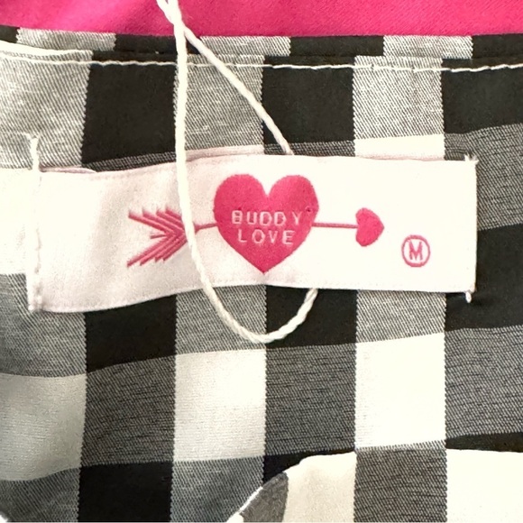 Buddy Love Kyle Ruffle Swing cropped Tank Black Checkered plaid size M NWT - Picture 12 of 12